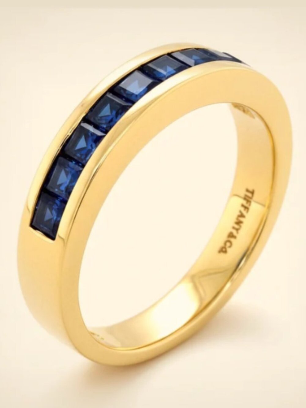 Tiffany & Co. 18k Yellow Gold Sapphire Wedding Band Wedding Registry